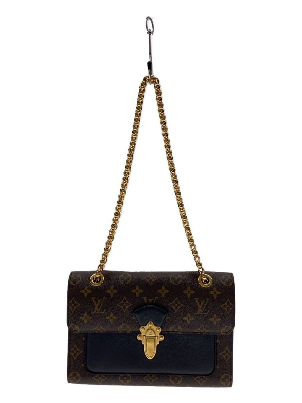 LOUIS VUITTON Victoire Monogram Canvas Leather Brown Noir Black